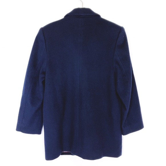 Vintage double breasted pure wool pea coat navy blue London Fog classic chunky - Picture 2 of 9